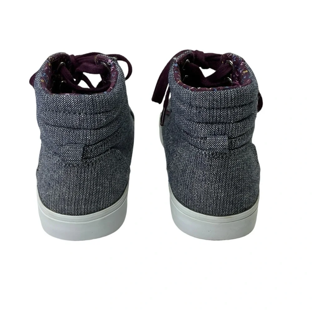 Old Navy‎ Girls Hightop Sneakers Chambray Blue Metallic Gold Sparkle and Purple